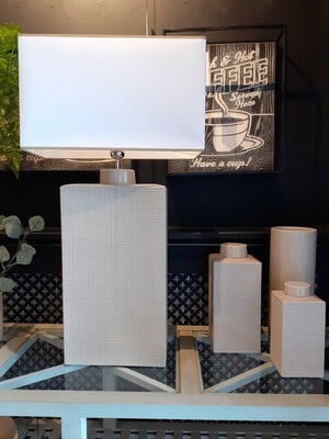 Duża lampa ceramiczna, prostokątna podstawa